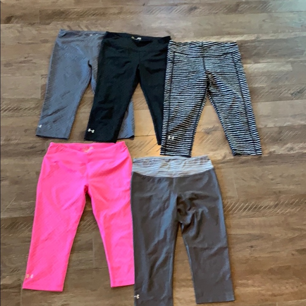 Under Armour workout cropped leggings 5 pair small